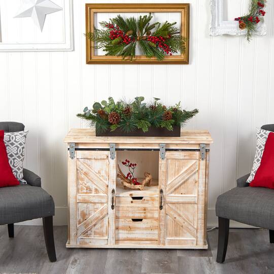 30" Evergreen Pine & Pine Cone Artificial Christmas Centerpiece